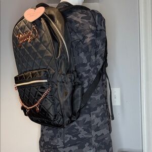 juicy couture new with tags black quilted nylon backpack
